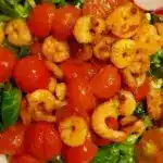 Feldsalat mit Garnelen und Tomaten 4x