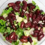 Kidneybohnen Apfel Zwiebel Salat 4x