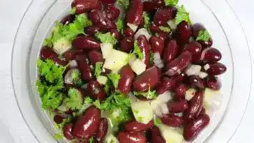 Kidneybohnen Apfel Zwiebel Salat 4x