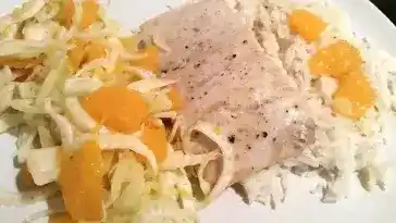 Pangasius auf Fenchelsalat in Orangenvinaigrette 4x