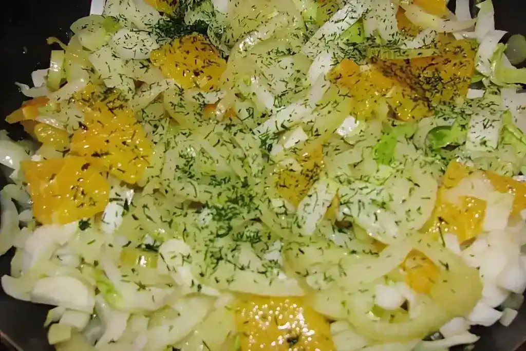 Salat vom Fenchel, Chicoree und Orange
