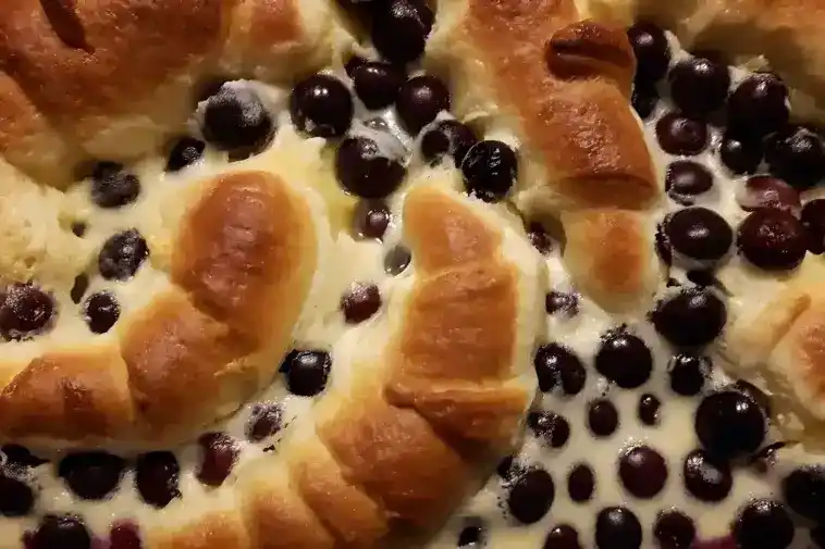Blaubeer-Croissant-Auflauf