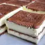Butterkeks-Vanillecreme-Schnitten Kuchen – Butterkeks Torte Kekskuchen ohne backen
