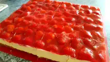 Erdbeerkuchen mit Schmand – Vanillecreme 4x