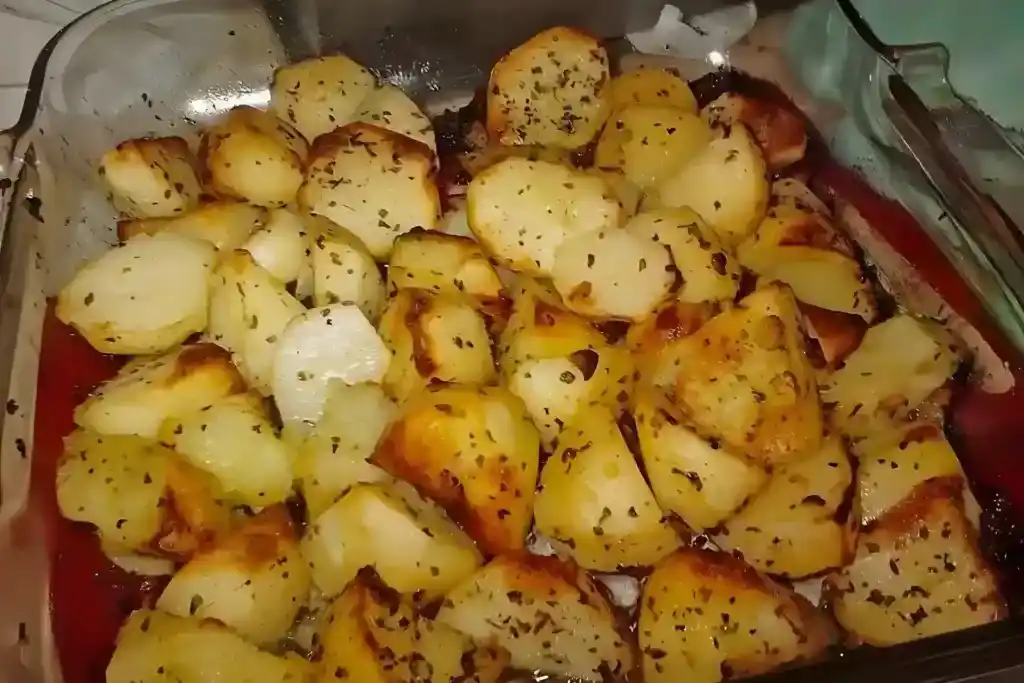 Griechische Knoblauchkartoffeln aus dem Backofen