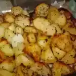 Griechische Knoblauchkartoffeln aus dem Backofen 4x