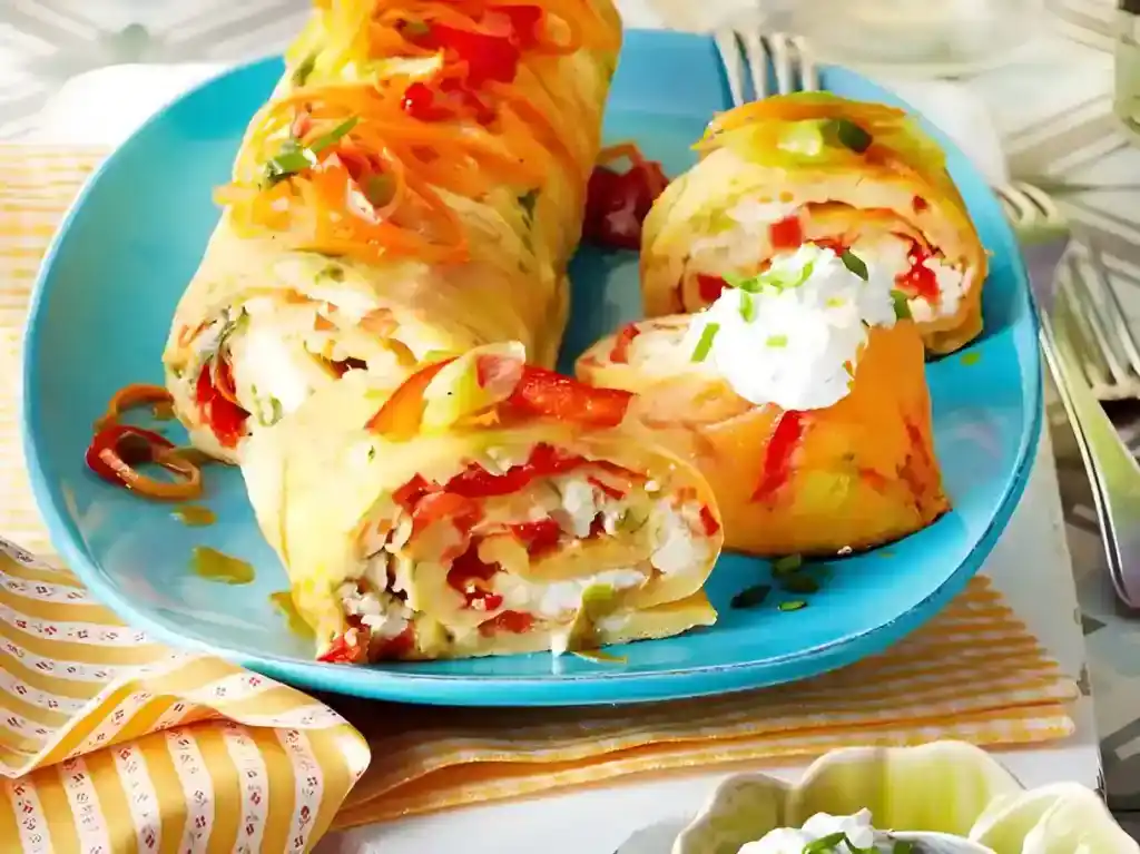 Ofenpfannkuchen mit Gemüse & Feta