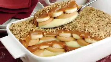 Butterkeks-Dessert mit Bananen und Vanillepudding