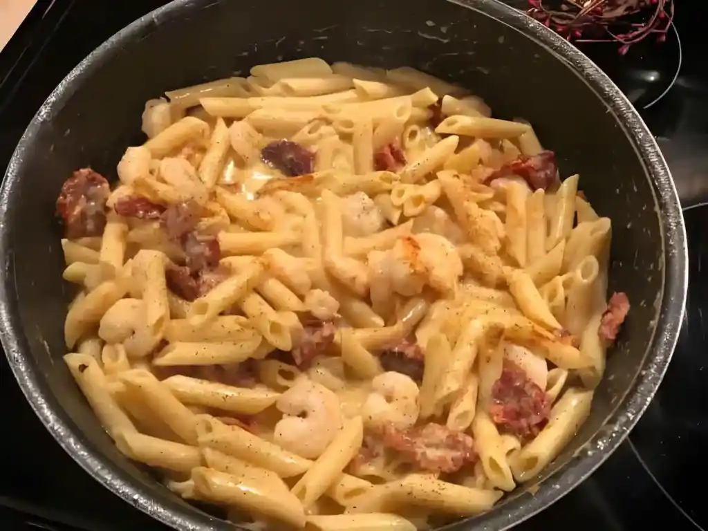 Cremiger Nudelauflauf mit Tomaten und Mozzarella