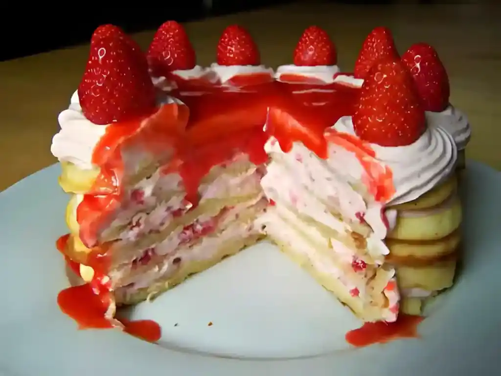 Erdbeer Mascarpone Waffeltorte