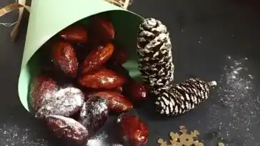 Gebrannte Mandeln mit wenig Zucker 4x