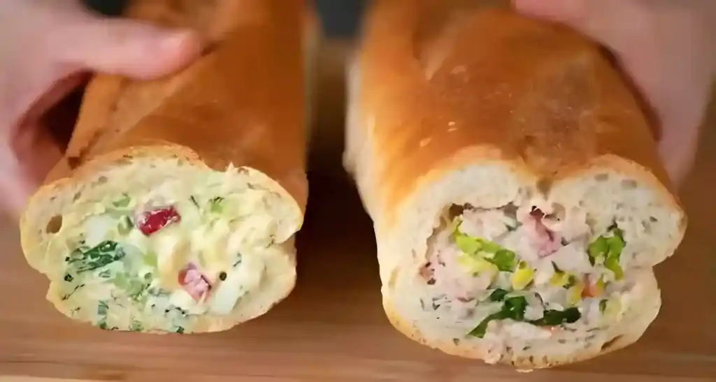 Gefülltes Sandwich Brot zum Frühstück