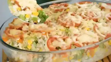 Gemüseauflauf mit Crème fraîche, immer eine gute Idee !