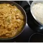 Geschnetzeltes mit Pute und Reis
