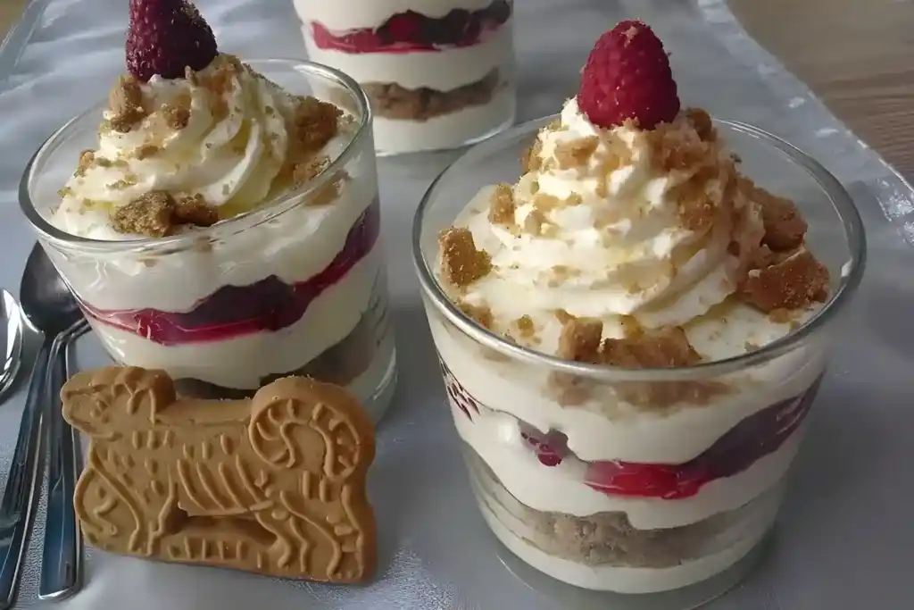 HIMBEERDESSERT MIT SPEKULATIUS