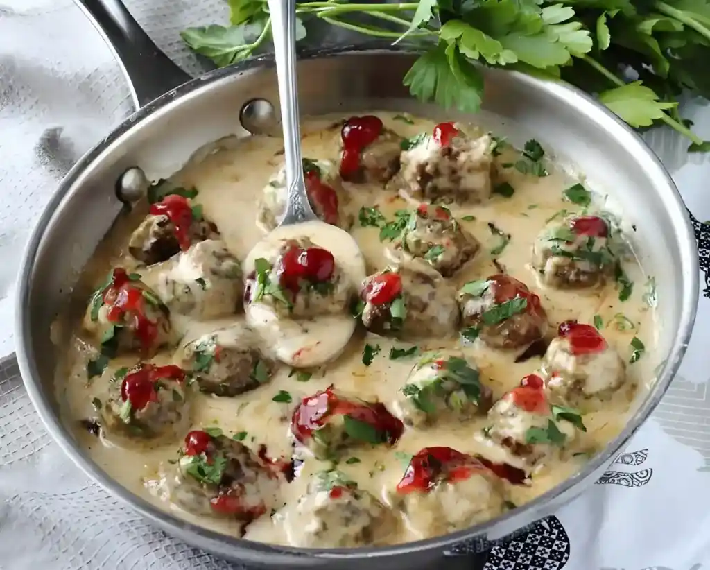 Hackbällchen in cremiger Champignon-Soße