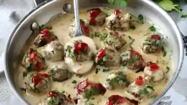 Hackbällchen in cremiger Champignon-Soße