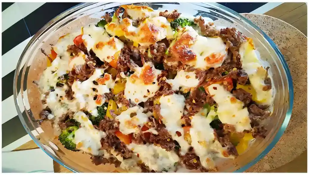 Hackfleisch-Brokkoli-Auflauf mit Schmelzkäsesoße