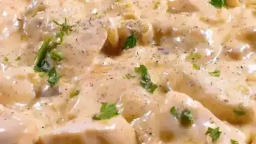 Hähnchenbrust in einer Knoblauch Parmesansoße !