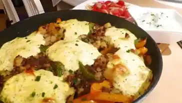 Kartoffel – Paprika – Pfanne mit Hackfleisch 4x