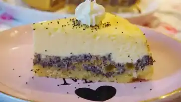 Käsekuchen mit Aprikosen-Mohn-Creme