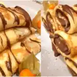 Köstliche Abwechslung Pfannkuchen mit Nutella-Füllung