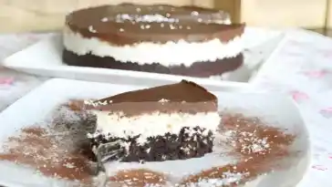 Köstlicher Kokoskuchen mit Schokolade und Puffreis