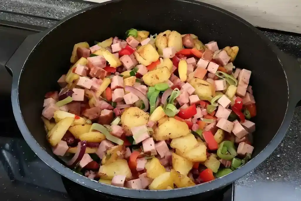 Leberkäse Pfanne, super lecker !