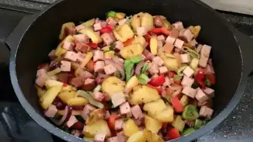 Leberkäse Pfanne, super lecker !