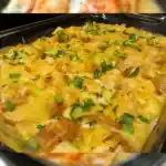 Leckere Bratkartoffelauflauf mit Schnitzel