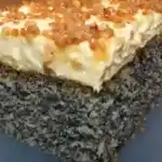 MOHNKUCHEN OHNE BODEN MIT PARADIESCREME UND HASELNUSSKROKANT 4x