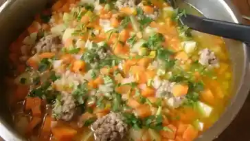 MÖHRENEINTOPF MIT HACKFLEISCHBÄLLCHEN