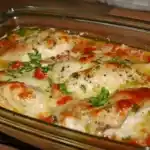 Mozzarella-Hähnchen in Basilikum-Sahnesauce