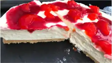 Ohne Backen Philadelphia Torte Mit Maracuja Gelee und Himbeersosse