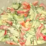 Paprika Gurken Salat mit Joghurt Senf Dressing