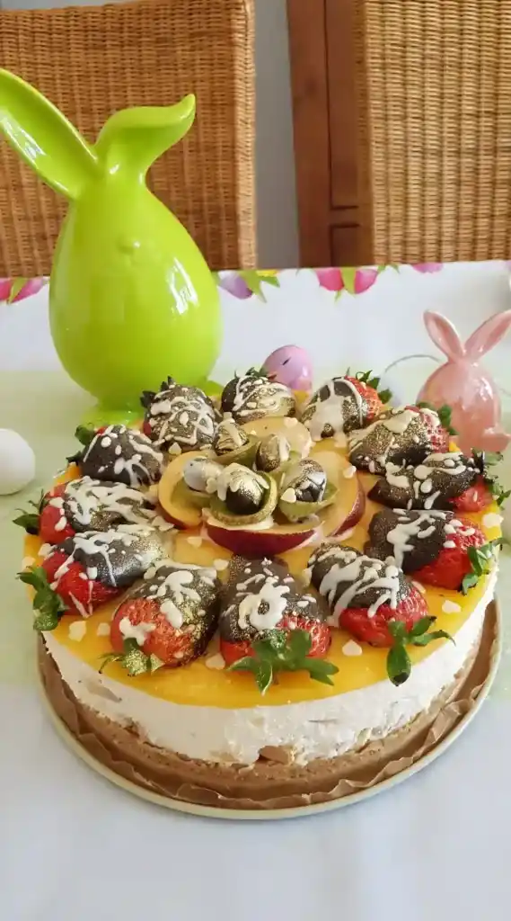 Pfirsich-Maracuja Windbeuteltorte – Kuchen ohne Backen