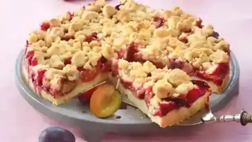 Pflaumenkuchen mit Zimtstreuseln 4x