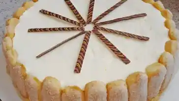 Philadelphia Torte mit Mandarinen und Loffelbiskuits 4x