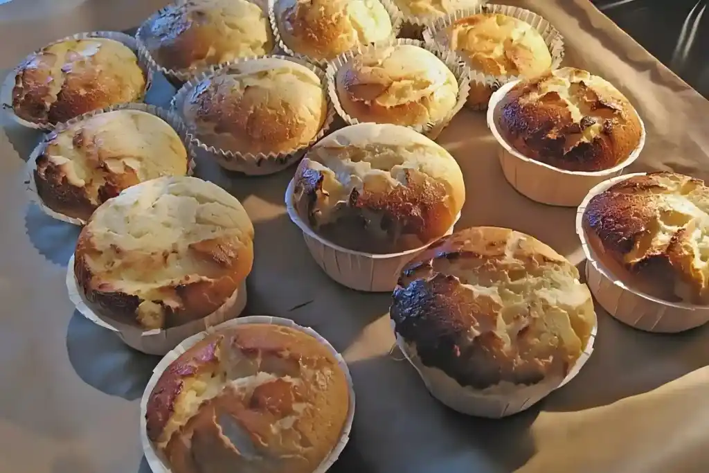 Quark Muffins mit Vanillepudding