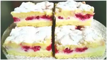 RASPELKUCHEN MIT HIMBEEREN UND PUDDING, EIN TRAUM !
