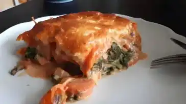 Vegetarische Spinat Gemuse Lasagne mit Tomatensose 4x