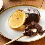Warme Schoko Tortchen mit karamellisierten Orangenscheiben 4x