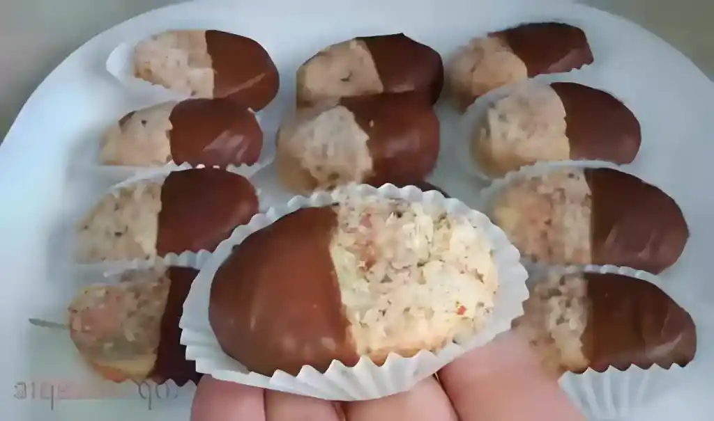 Weihnachtsplätzchen mit Schokolade und Kokosraspeln – besser als Linzer Plätzchen