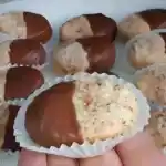 Weihnachtsplatzchen mit Schokolade und Kokosraspeln – besser als Linzer Platzchen 4x