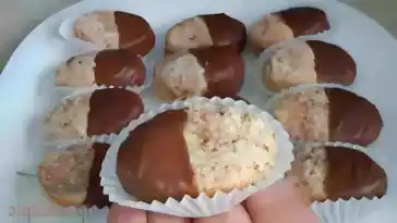 Weihnachtsplatzchen mit Schokolade und Kokosraspeln – besser als Linzer Platzchen 4x