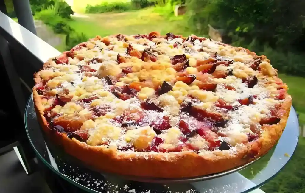 Zwetschgenkuchen mit Zimtstreuseln in 5 Minuten zubereitet!