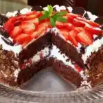 Erdbeerkuchen mit Puddingcreme auf Biskuitboden W2xEX 4x 2n