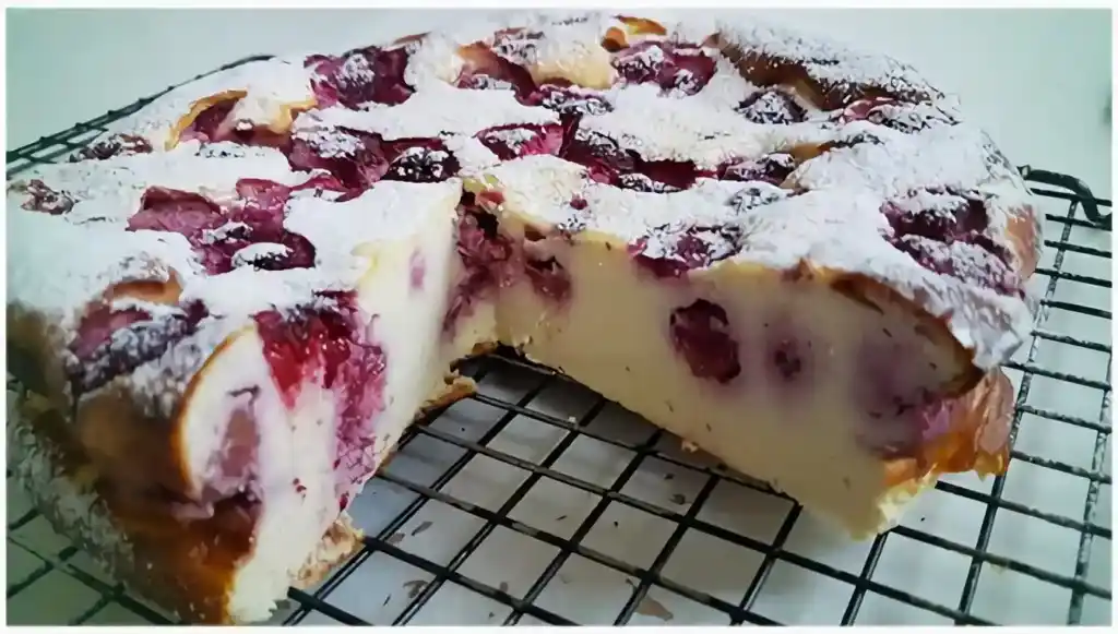 Himbeer-Käsekuchen mit Proteinpulver