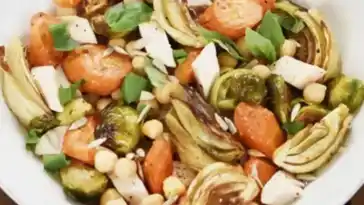 Huhnchen Kichererbsen und gebratener Gemusesalat W2xEX 4x 2n