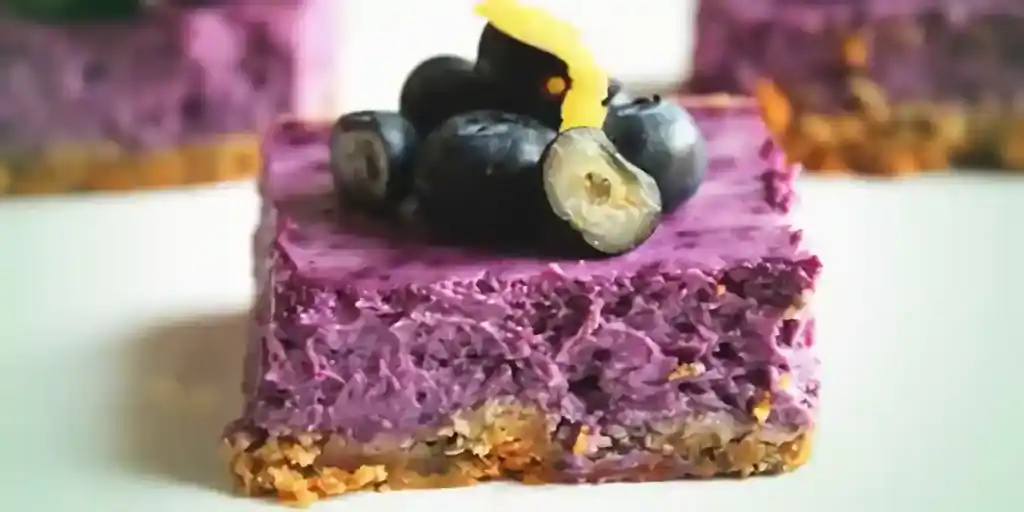 Kalorienarme Blueberry Cheesecake (ohne Backen und Zucker)
